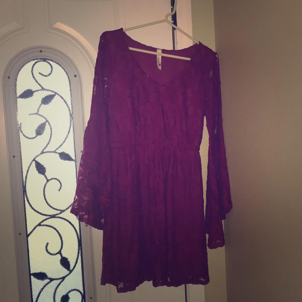 Wine Color dress Lace